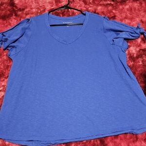 ⚡️Woman Within Blue Short Sleeve Top